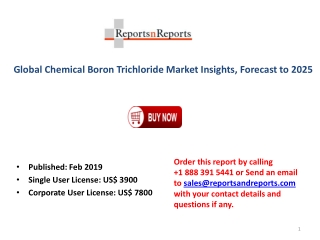 Chemical Boron Trichloride Market 2019 Key Manufacturers, Revenue, Gross Margin with Its Important Types and Application