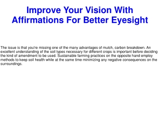 Improve Your Vision With Affirmations For Better Eyesight