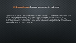 IIM Selection Process