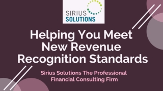 What are the New Revenue Recognition Standard for Business? | Sirius Solutions