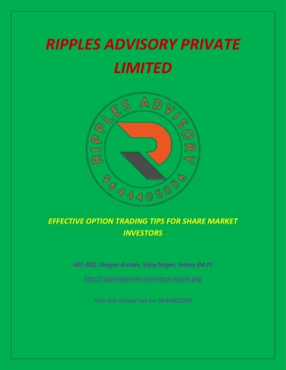 EFFECTIVE OPTION TRADING TIPS FOR SHARE MARKET INVESTORS