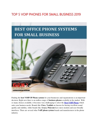 Top 5 voip phones for small business 2019