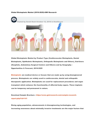 Global Bioimplants Market (2018-2025)-GMI Research