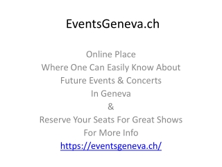 What Will Be Your Cultural Selection For Agenda Geneve Weekend