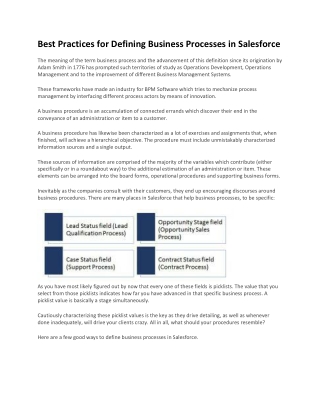 Best Practices for Defining Business Processes in Salesforce