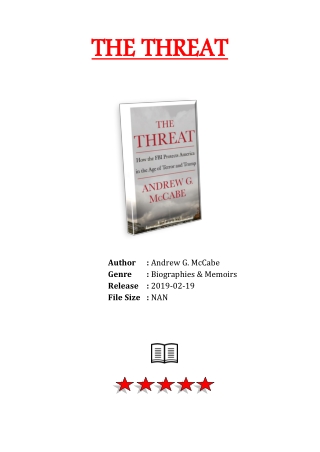 [Free Download] PDF eBook and Read Online The Threat By Andrew G. McCabe