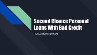 Second Chance Personal Loans With Bad Credit