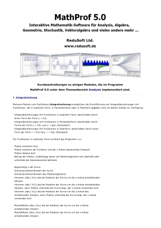 MathProf 5.0 - Themenbereich Analysis II