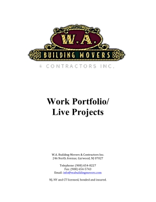 Live Projects W.A. Building Movers