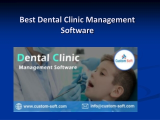 Best Dental Clinic Management Software by CustomSoft