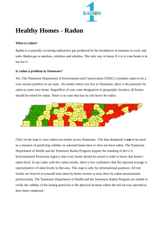 Healthy Homes - Radon