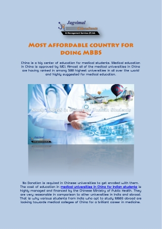 Most affordable country for doing MBBS