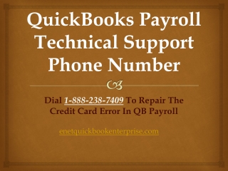 QuickBooks Payroll Technical Support Phone Number 1-888-238-7409