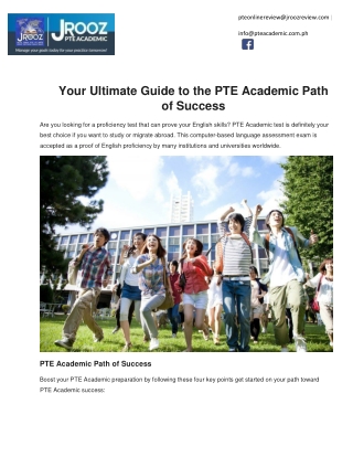 Your Ultimate Guide to the PTE Academic Path of Success