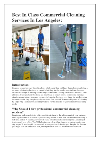 Commercial Cleaning Services Los Angeles
