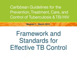 Framework and Standards for Effective TB Control