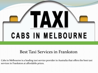 Best Taxi Services in Frankston