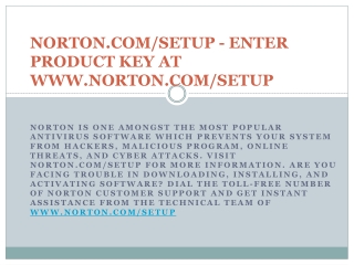 NORTON.COM/SETUP -ACTIVATION NORTON PRODUCT SETUP