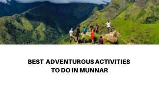 Activities in Munnar
