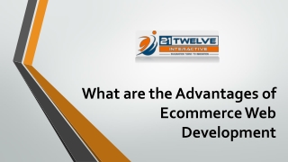 What are the Advantages of Ecommerce Web Development