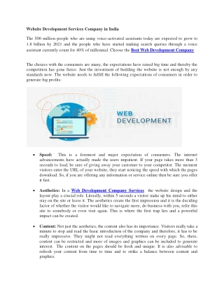 Website Development Services India