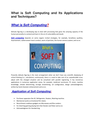 What is Soft Computing and Its Applications and Techniques?