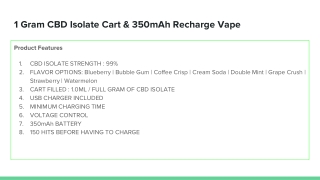 1 Gram CBD Isolate Cart & 350mAh Recharge Vape