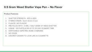 0.5 Gram Weed Shatter Vape Pen – No Flavor