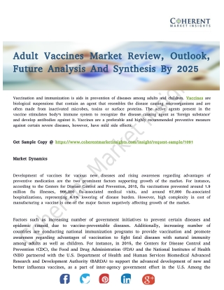 Adult Vaccines Market Will Boost Developments in Global Industry by 2026