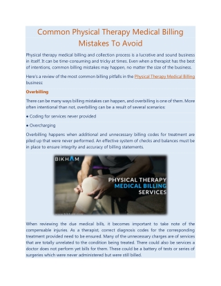 Common Physical Therapy Medical Billing Mistakes To Avoid