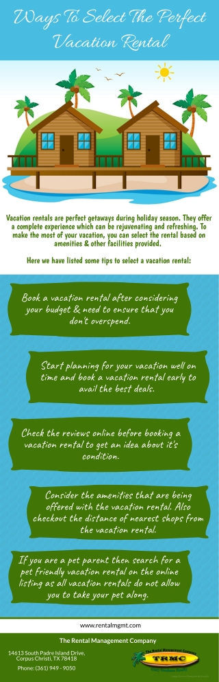 Ways To Select The Perfect Vacation Rental