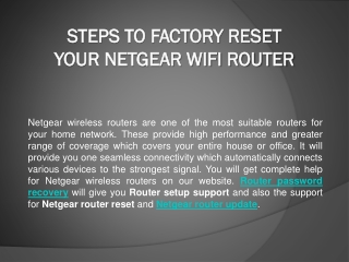 Steps To Factory Reset Your Netgear WiFi Router