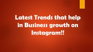 Latest Instagram Trends!!