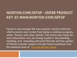 NORTON.COM/SETUP -ACTIVATE NORTON ANTIVIRUS