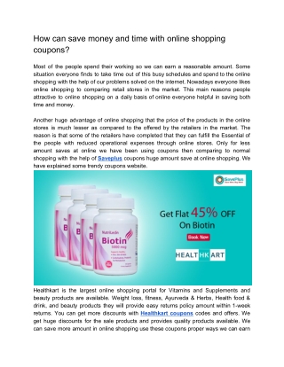How can save money and time with online shopping coupons?