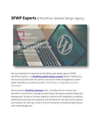SFWP Experts | WordPress Website Design Agency