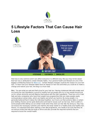 5 Lifestyle Factors That Can Cause Hair Loss