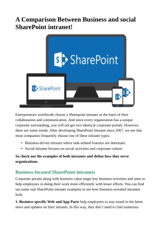 A Comparison Between Business and social SharePoint intranet!