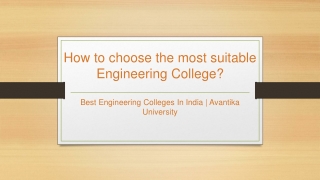 Best Engineering Colleges in India – Avantika University Ujjain, MP