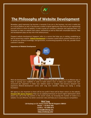 The Philosophy of Website Development