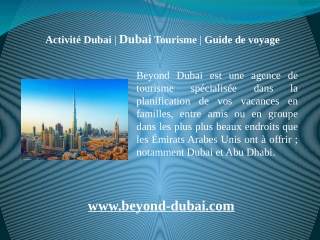 Activité Dubai | Dubai Tourisme | Guide de voyage