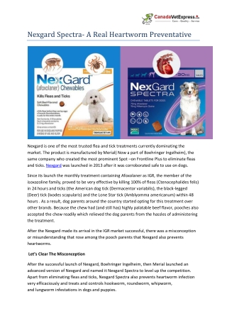 Nexgard Spectra- A Real Heartworm Preventative