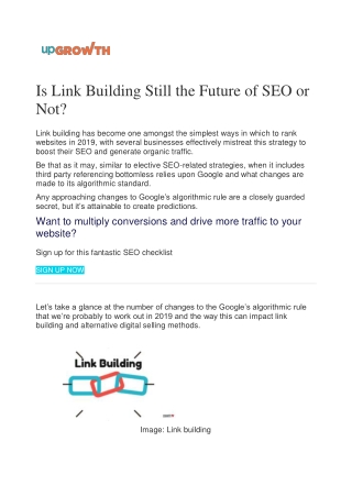 Is Link Building Still the Future of SEO or Not?