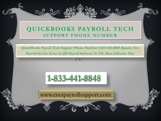 QuickBooks Payroll Tech Support Phone Number 1-833-441-8848