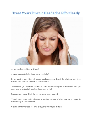 Treat Your Chronic Headache Effortlessly