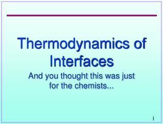 Thermodynamics of Interfaces