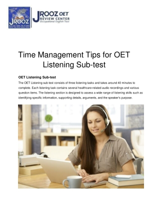 Time Management Tips for OET Listening Sub-test