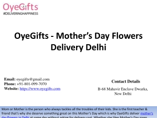 OyeGifts Mother Day Flowers Delivery Delhi