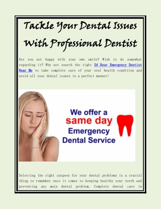 Tackle Your Dental Issues With Professional Dentist