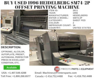 Buy Used 1996 Heidelberg SM74-2P Offset Printing Machine